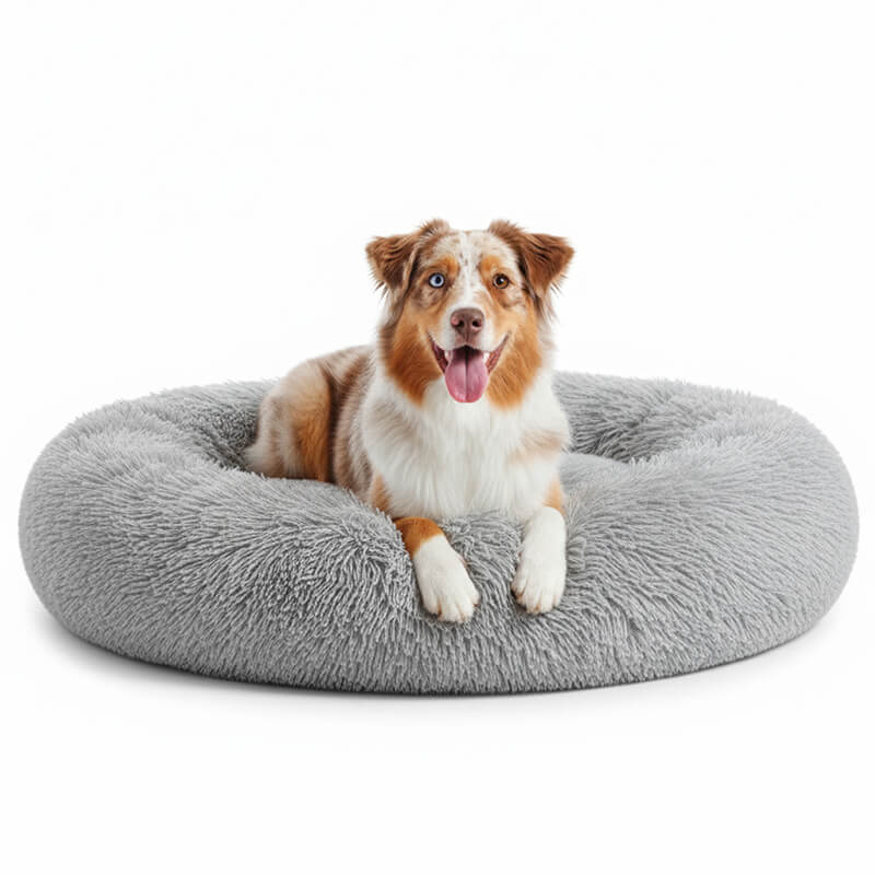 Flauschiges Donut Hundebett für orthopädischen Schlaf – Canivoa