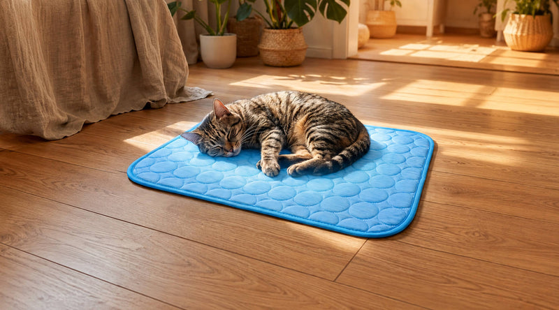 Kühlmatte für Katzen ohne Gel sorgt für entspannte Abkühlung im Sommer für Haustiere