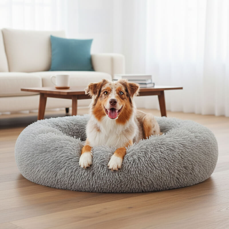 Kuschelnest™ Orthopädisches flauschiges Hundebett im Donut-Design