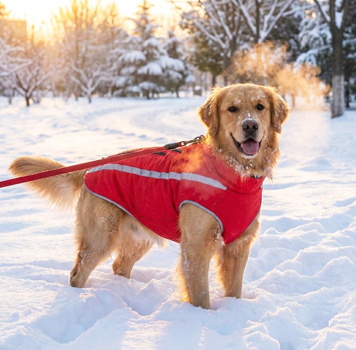 Wintermantel für Hunde - warm und wasserdicht. Gefüttert, reflektierend & bequem