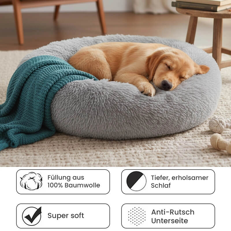 Kuschelnest™ Orthopädisches flauschiges Hundebett im Donut-Design