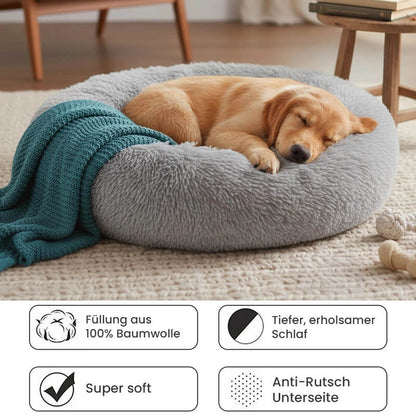 Kuschelnest™ Orthopädisches flauschiges Hundebett im Donut-Design