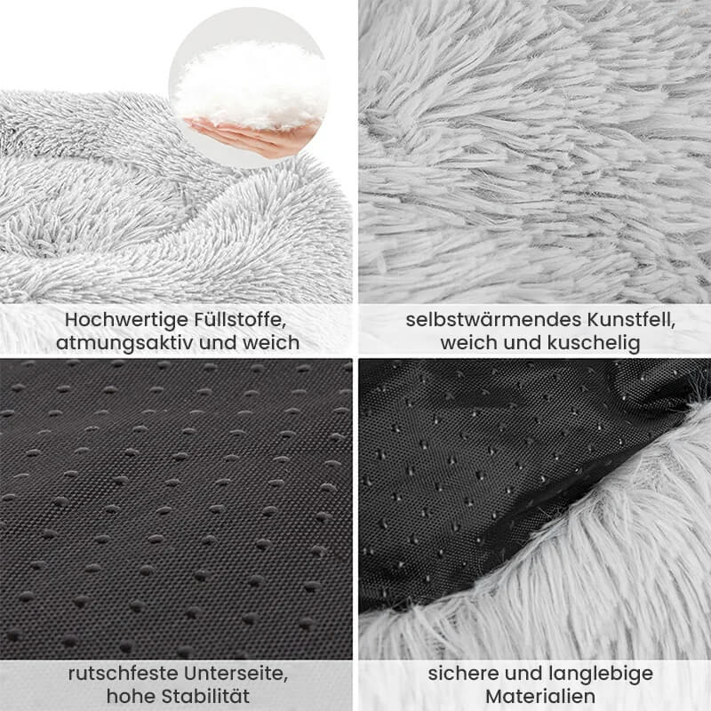 Kuschelnest™ Orthopädisches flauschiges Hundebett im Donut-Design