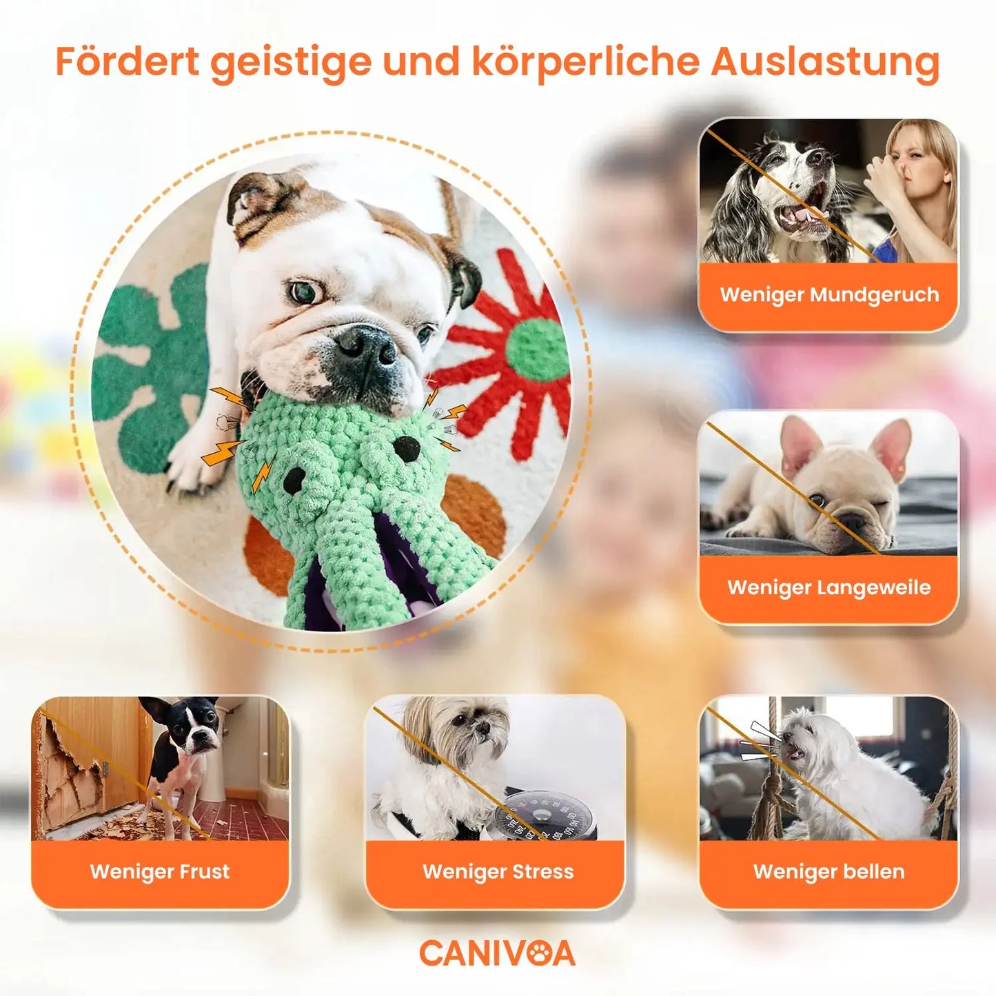 Oktopus Oggy - Interaktives Hundespielzeug - canivoa.de