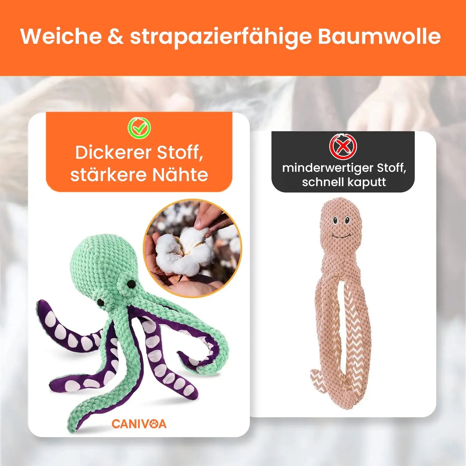 Oktopus Oggy - Interaktives Hundespielzeug - canivoa.de