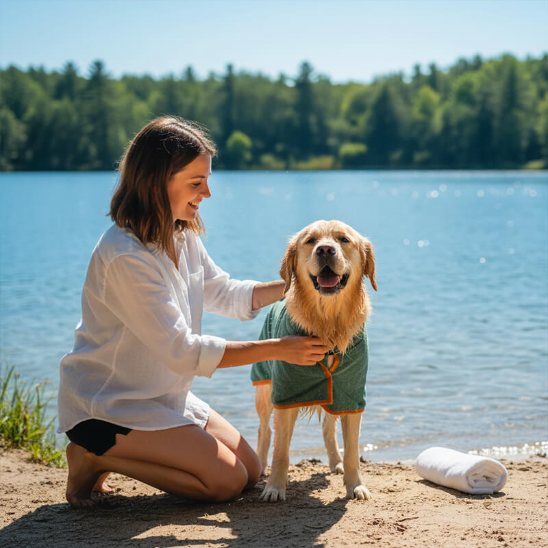 Hunde Bademantel - schnell trocknend & individuell anpassbar