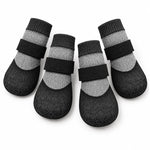 GripStep Hundeschuhe für kleine Hunde in Schwarz mit Klettband und wasserfester, strukturierter Unterseite