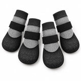 GripStep Hundeschuhe für kleine Hunde in Schwarz mit Klettband und wasserfester, strukturierter Unterseite