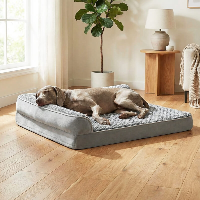Orthopädisches Hundebett mit Memory Foam & Kopfstütze