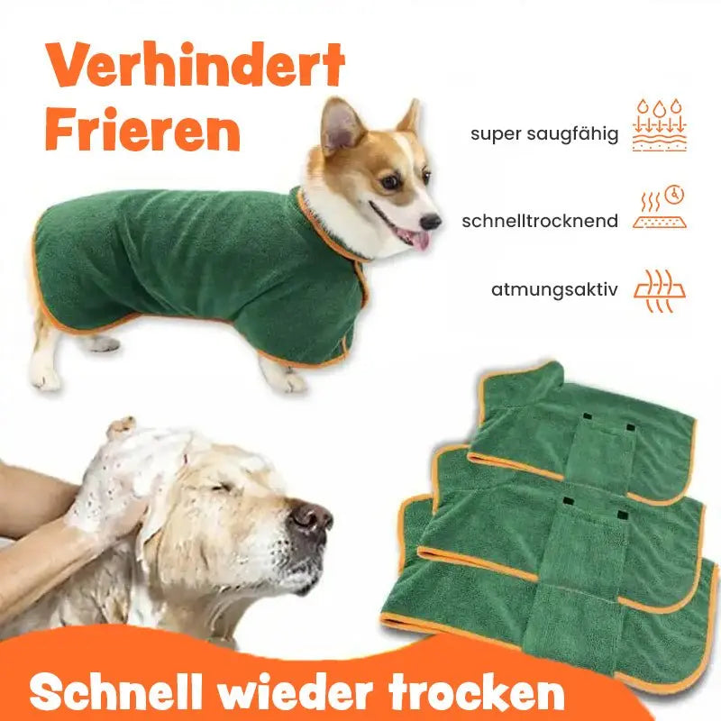 Hunde Bademantel - schnell trocknend & individuell anpassbar