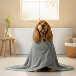 mikrofaser handtuch fuer hunde grau