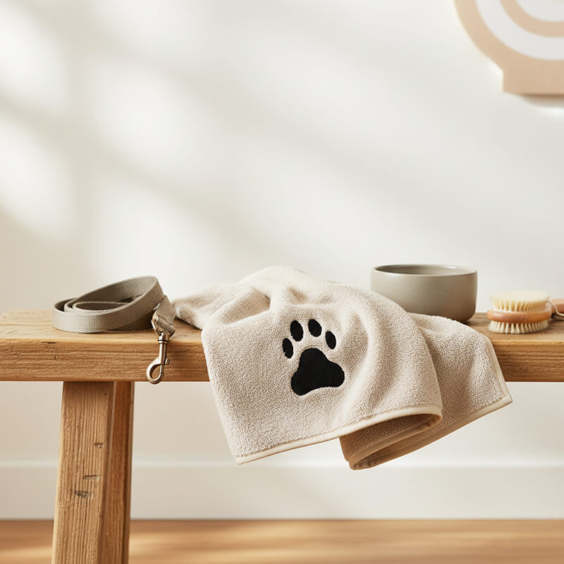 mikrofaser hundehandtuch beige