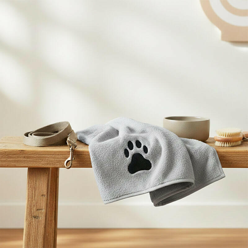 mikrofaser hundehandtuch grau