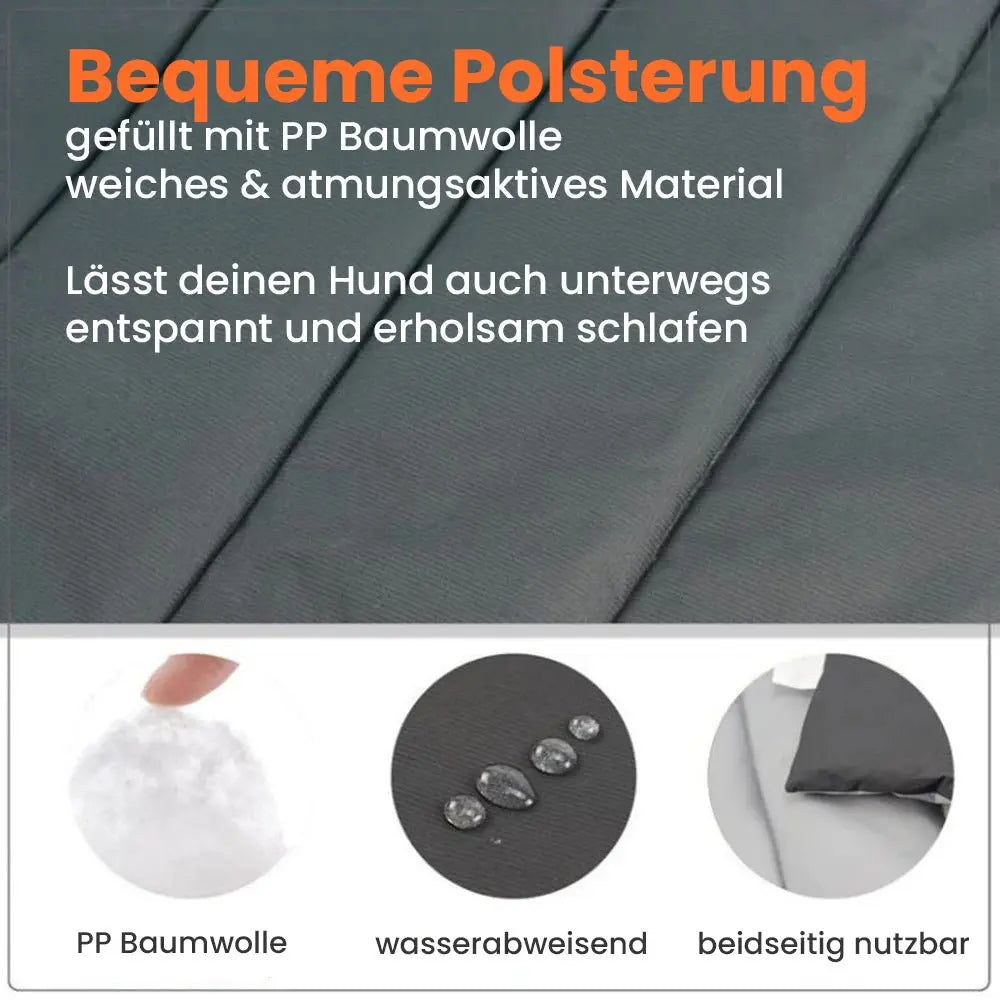 Graues Outdoor Hundekissen, wasserabweisend, atmungsaktives Material, beidseitig verwendbar