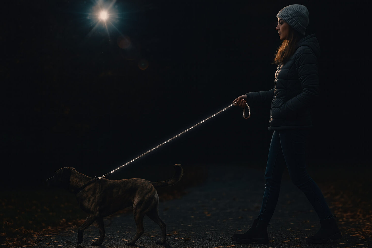 reflektierende hundeleine nylon, geflochten reflektierend 2 m, robuste 2 Meter Leine für kleine Hunde – sicher & sichtbar bei Nacht