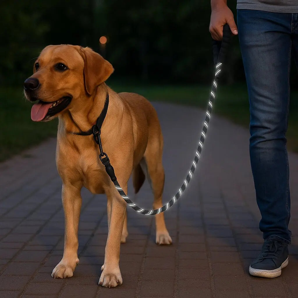 reflektierende hundeleine für große hunde, nylon leine 2 m, geflochten reflektierend im Spaziergang