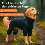 Outdoor Hunde Regenjacke – wasserdichter Regenmantel für den Hund, schützt bei Spaziergang & Training