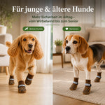 Rutschfeste Hundesocken für ältere Hunde und aktive junge Hunde zur Unterstützung der Trittsicherheit im Alltag.