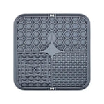 Schleckmatte Hund grau, Anti-Rutsch, aus Silikon