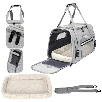 Reisetasche Hund Flugzeug – faltbare Hundetransporttasche mit gepolstertem Boden & Schultergurt