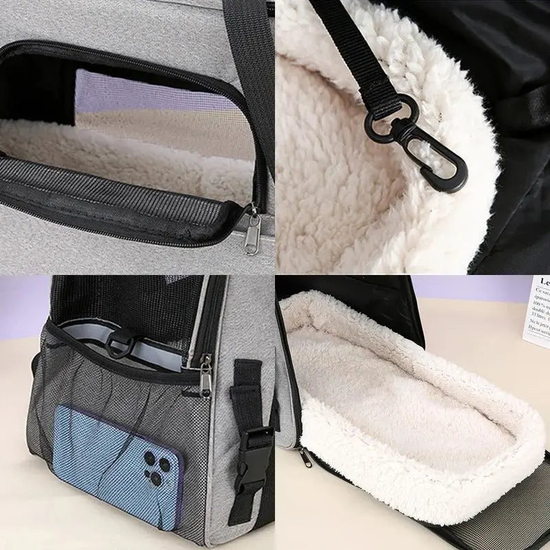 Tragetasche Hund & Katze – komfortable Hunde Transporttasche mit Tragegurt, ideal für Reisen & Tierarzt